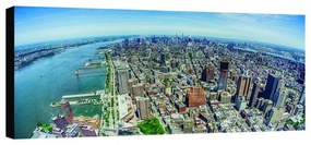 Stampa su tela Panoramica New York di giorno, multicolore 190 x 90 cm