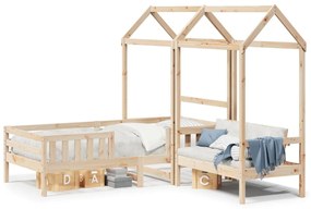 Giroletto Con Panca E Tetto 75x190 Cm İn Legno Massello Di Pino /