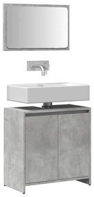 Set Mobili Da Bagno 2 Pz Grigio Cemento İn Legno Multistrato /