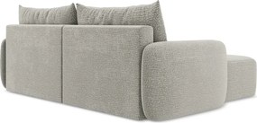 Divano angolare grigio chiaro allungabile/con contenitore (con penisola a sinistra) Kalena – Makamii