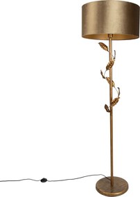 Lampada da terra oro con paralume bronzo e interno oro 50cm - Linden