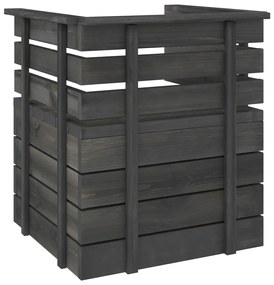 Set Divani da Giardino su Pallet 8 pz Legno Pino Grigio Scuro