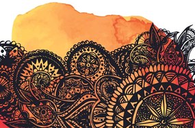 Carta da parati autoadesiva – Mandala acquarello arancione