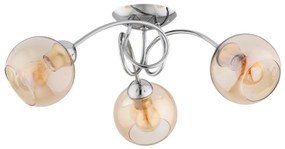 Lampadario a plafone TEVI 3xE27/60W/230V cromo lucido/beige