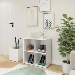 Scarpiera Da Ingresso Bianca 105x35,5x70cm İn Legno Multistrato /