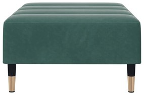 Poggiapiedi verde scuro 77x55x31 cm in velluto