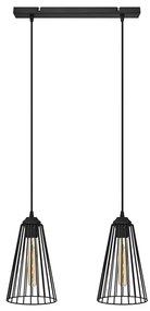 Lampadario a sospensione con filo TORRI 2xE27/15W/230V nero
