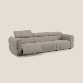 Giotto Divano modulare a 3 sedute con opzione relax elettrico in microfibra effetto velluto impermeabile T09 tortora