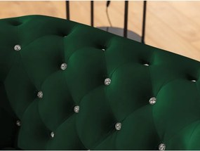 Divano angolare verde allungabile (con penisola a destra/a L) con rivestimento in velluto York Blik – Ropez