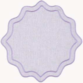 Tovaglietta rotonda con bordo ricamato Bloom