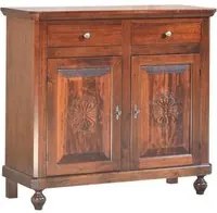 Madia credenza 2 porte tinta noce intagliata l.104 p.43 h.98