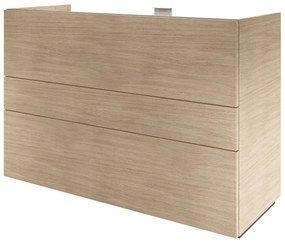 Mobile da bagno a terra L 120 x H 84 x P 48 cm rovere naturale, 3 cassetti Apertura push-pull SENSEA Neo Line, Maniglie acquistabili separatamente