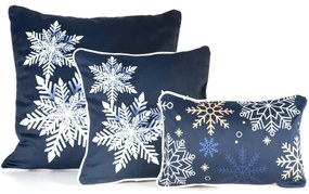Federa natalizia blu decorata con fiocchi di neve Šírka: 45 cm | Dĺžka: 45 cm