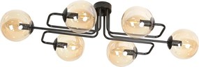 Lampadario da soffitto BRENDI 6 in acciaio e vetro 6xE14