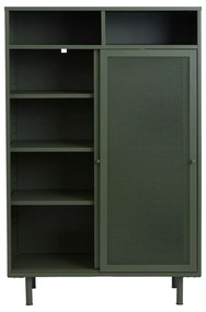 Armadietto in verde scuro in metallo con ante scorrevoli 90x140x40 cm Veep – Unique Furniture