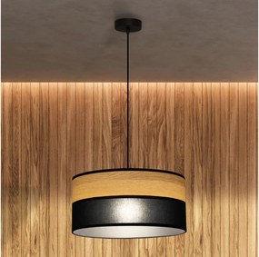 Lampadario a sospensione ALBA con cavo, 1x E27/15W/230V, Ø 40 cm, nero/marrone