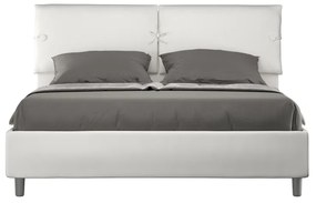 Letto matrimoniale con rete imbottito 160x210 similpelle bianco Sleeper