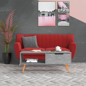 Tavolino Salotto Grigio Cemento 100x49,5x43cm Legno Multistrato /