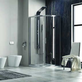 Box doccia 90x90cm semicircolare vetro trasparente anticalcare KF2000 - KAMALU