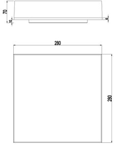 Top Light - Plafoniera LED da bagno BOXTER LED/24W/230V IP54 28x28 cm
