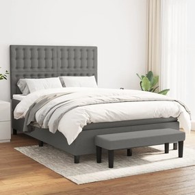 Giroletto A Molle Con Materasso Grigio Scuro 140x190 Cm Tessuto /