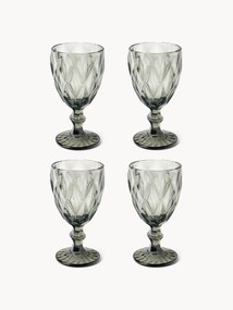 Set di 4 bicchieri da vino con motivo strutturato Colorado