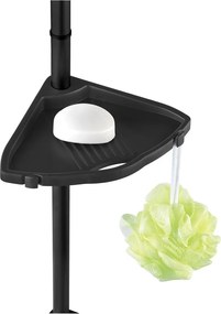 Mensola da bagno telescopica/ad angolo nera in plastica Compact – Wenko