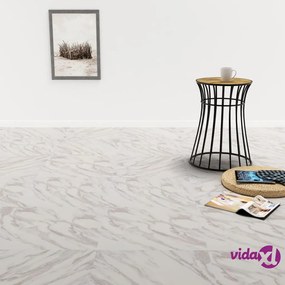 vidaXL Listoni Pavimenti Adesivi 20 pz in PVC 1,86 m² Marmo Bianco
