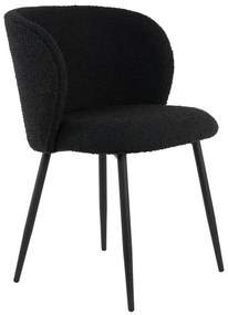 Sedia da pranzo nera in imbottito Elyna – Light &amp; Living