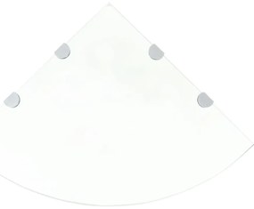 Scaffale Angolare Con Supporto İn Cristallo Vetro Chiaro 45x45 Cm /