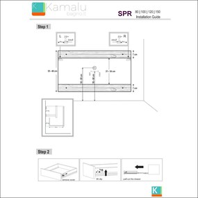 Mobile bagno 55 cm sospeso con lavabo incasso SV-55A - KAMALU