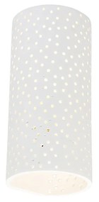 Lampada da parete vintage in gesso bianco a forma di cilindro - Mahou
