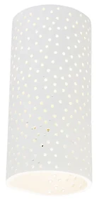 Lampada da parete vintage in gesso bianco a forma di cilindro - Mahou
