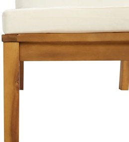 Set divani da giardino 7 pz con cuscini crema in legno acacia