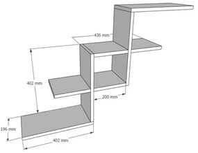 Mensola Sospesa Design A Scala 104x20x64 Reno Rovere Chiaro