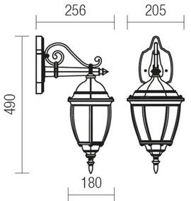 Redo 9605 - Applique da esterno SEVILLA 1xE27/42W/230V IP44 oro/patina