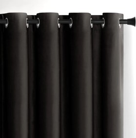 Tenda parzialmente oscurante nera in velluto 140x245 cm Eyelets – Restilo