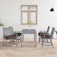 Sedie Pranzo per Esterni con Cuscini 4 pz Legno Massello Acacia cod mxl 13597