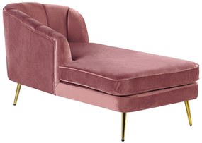 Chaise longue velluto rosa destra ALLIER Beliani