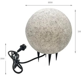 Lampada decorativa da esterno LUMISTONE 1xE27/15W/230V IP65 Ø 25 cm