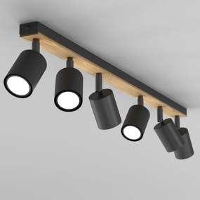 Faretto TULON 6xGU10/8W/230V nero/quercia