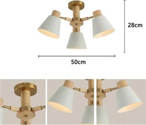 Brilagi - Plafoniera da soffitto LUND WOOD 3xE27/40W/230V Ø 50 cm legno di hevea