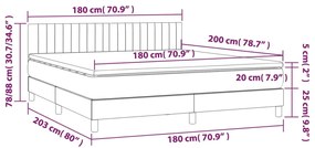 Giroletto a Molle con Materasso Grigio Scuro 180x200 cm Tessuto