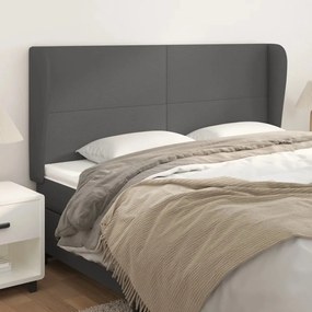 Testiera Ad Orecchio Grigio 183x23x118/128cm İn Similpelle /