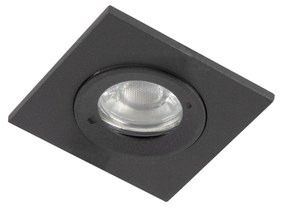 Set di 3 faretti da incasso per bagno neri quadrati IP44 - Xena