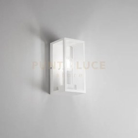 Applique mondrian bianca 1 luce attacco e27 ip44 11x13x23,6cm in me...