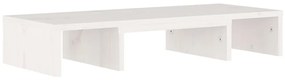 Supporto per monitor bianco 60x24x10,5cm legno massello di pino