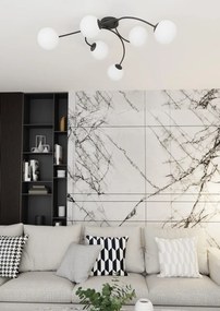 Lampada da soffitto in acciaio e vetro VIBRA 6 da interno 6xE14