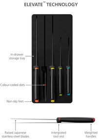 Set di coltelli in acciaio inox Elevate - Joseph Joseph