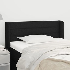 Testiera Ad Orecchio Nera 83x16x78/88 Cm İn Tessuto /